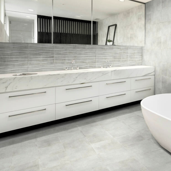 Kalina Olas Gris 25x50 ματ πλακάκι τοίχου με κυματιστό ανάγλυφο